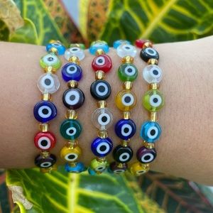 Multicolor evil eye bracelet